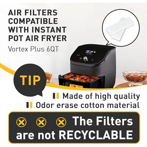 12 Piezas Filtros de Repuesto para Freidora de Aire, Accesorios para Freidora, Filtros Reemplazables con Tecnología Eliminadora de Olores de Fibra para Instant Vortex Plus 6QT miniatura 3