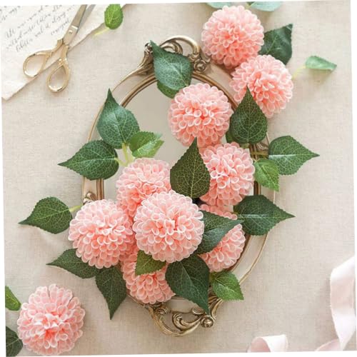Dalias artificiales flores de otoño de espuma con tallos decorativas pack 25 4