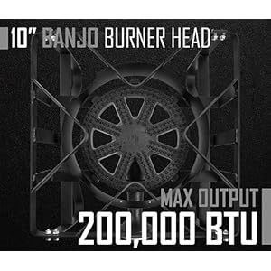 Concord deluxe banjo single propane burner 200000 btu portable outdoor stove for camping cookinghome brewingmaking sauces 16 square  urban country home decor