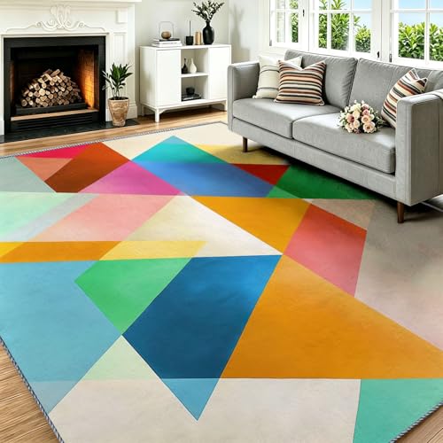 Tapis minimaliste géométrique lavable pour sol facile à entretenir - 2