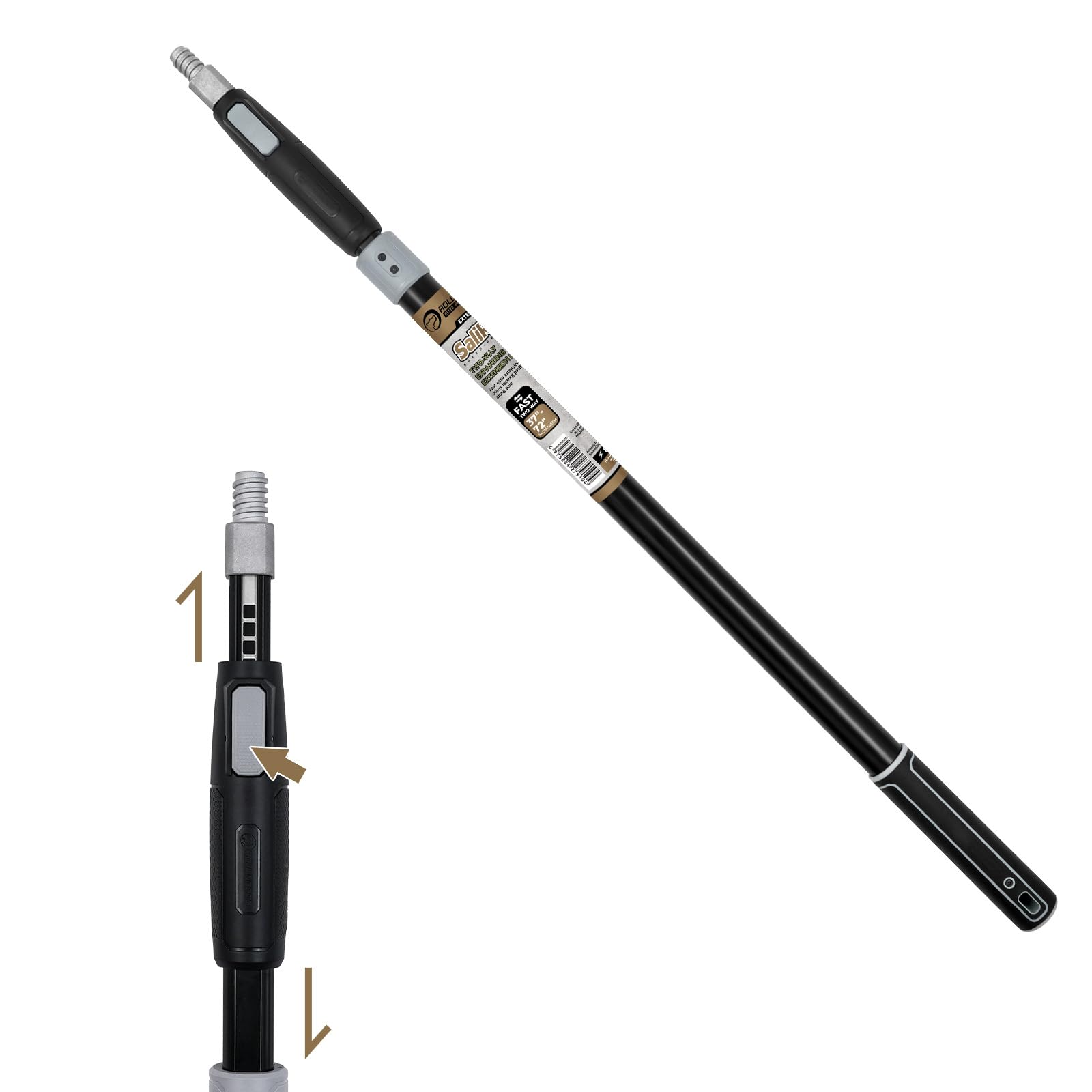 ROLLINGDOG Two-Way Telescopic Extension Pole for Paint Rollers, 94cm-183cm