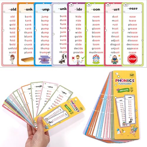 Image of PATPAT Phonics Flash Cards 31 Sheet, 600 English Examples