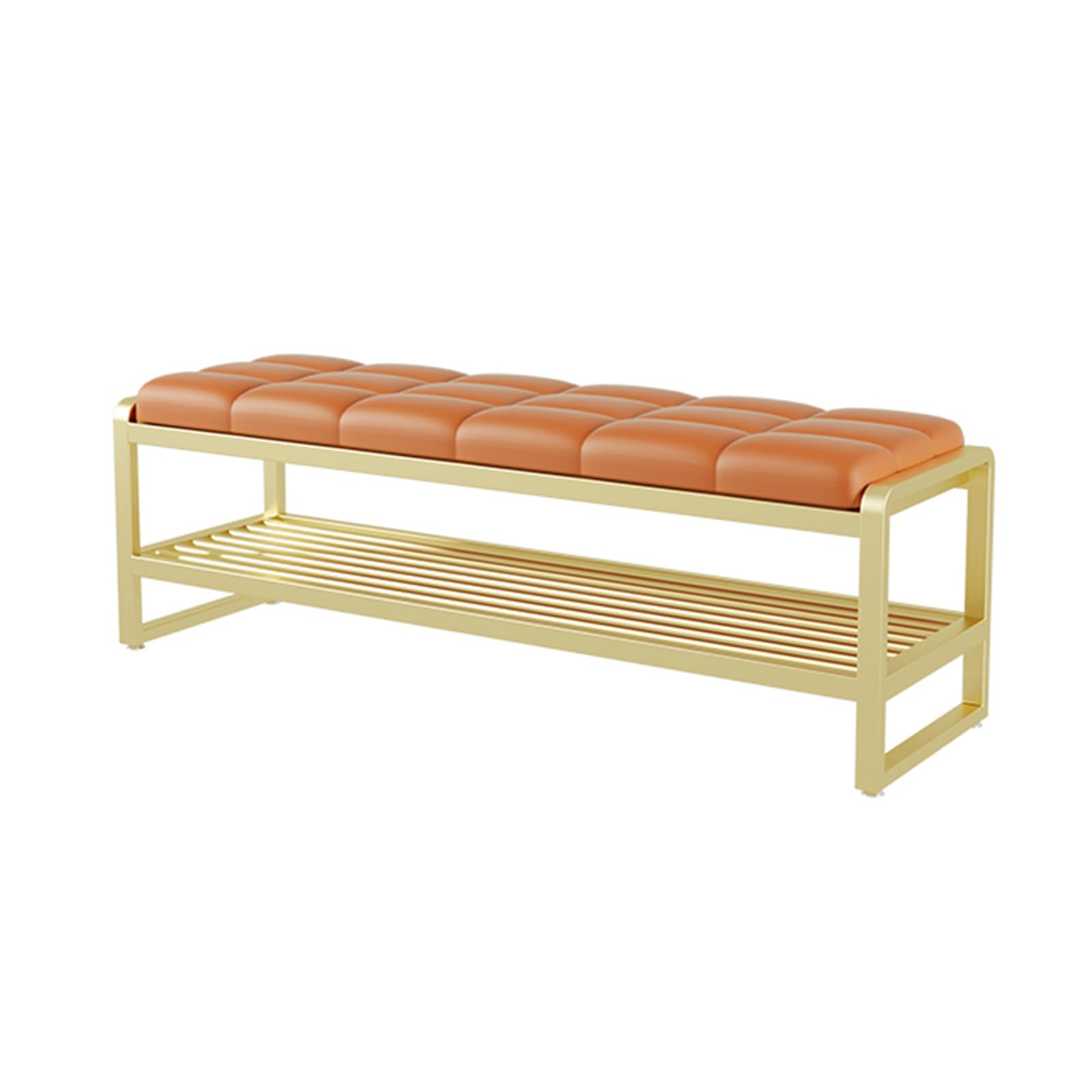 LWJSOCP Shoe Storage Bench with Foam Padded Seat Faux Leather Upholstery & Sturdy Metal FrameIdeal for Hallway Mudroom & Entryway nization