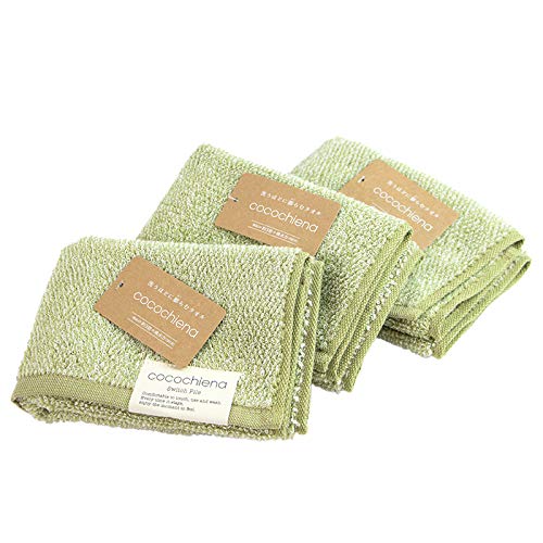 日繊商工 cocochiena ココチエナ ウォッシュタオル 3枚セット グリーン 403523CE3510_3w_GR
