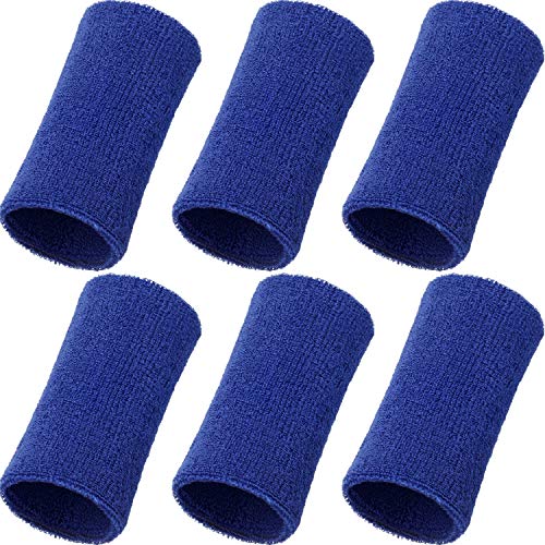 Image of WILLBOND 6 Inch Wrist Sweat Bands for Men Women Tennis Elastic Athletic Long Sweatband Wrist Absorbent for Basketball Tennis Running Outdoor Activity