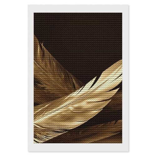 Kit art diamant pour adultes ELUZZIZUT strass ronds plumes