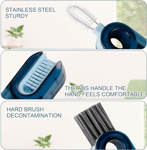 Image of SKYTONE 3 in 1 Cup Lid Gap Cleaning Brush Set, Multifunctional Insulation Bottle Cleaning Tools, Mutipurpose Tiny Silicone Cup Holder Cleaner, Home Kitchen Cleaning Tools