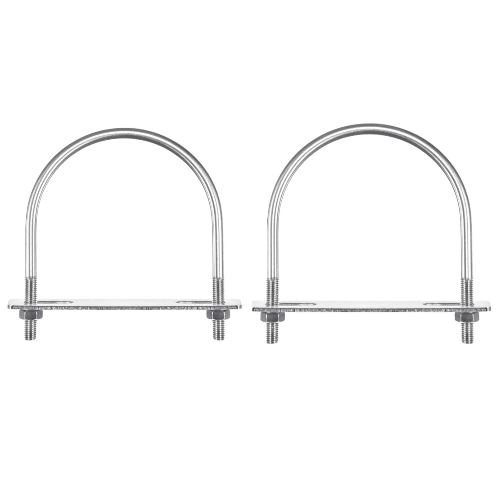 TA-VIGOR 2 sets M8 Round U-Bolts, 110mm Inner Width 135mm Length 304 Stainless Steel U-Bolts with Nut, Plate