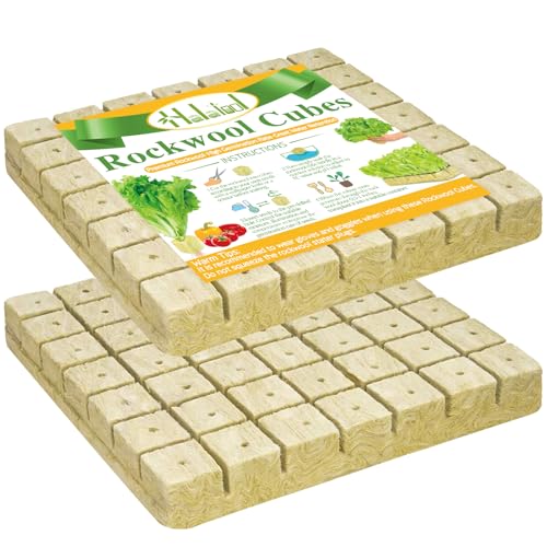 Halatool 98 Stück Steinwolle Anzucht 4x4x4cm Steinwolle Würfel Rockwool Cube für hydroponic anzucht Bodenlose Anzucht Setzlinge Stecklinge Klonpflanzen erdlose Kultivierung Klonpflanzen Keimung