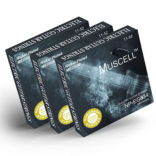 MUSCELL Electric Guitar Strings - 3 Packs Medium 11-52