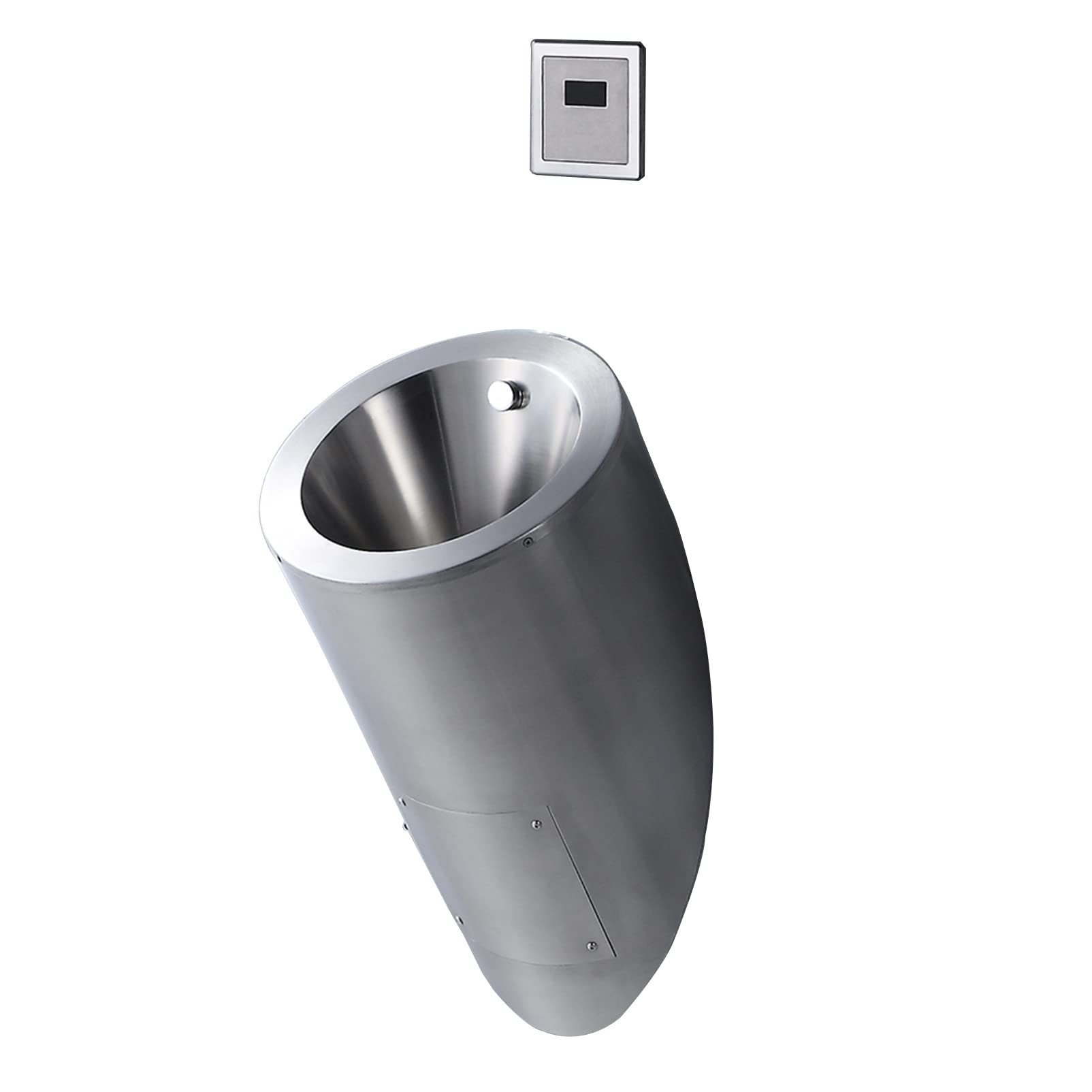 OTQEFTN Stainless Steel Sensor Urinal, Wall-Mounted Commercial Men's Standing Urinal with Sensor, Intelligent Infrared Sensor Flush Valve