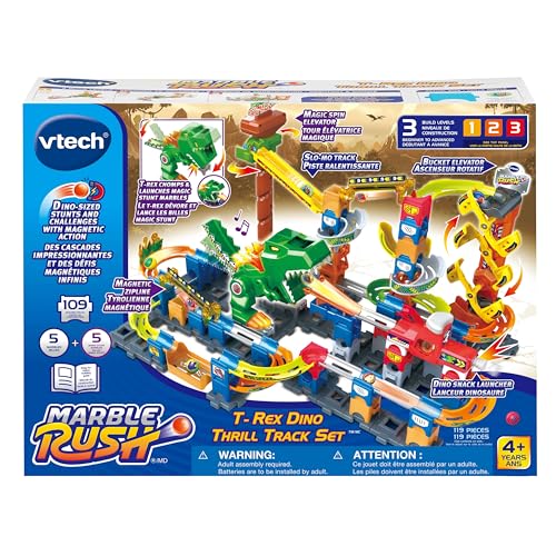 VTech Marble Rush T-Rex Dino Thrill Track Set - image 4