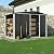 Metal Outdoor Storage Shed 10FT x 6FT with Firewood Storage, Steel Utility Tool Shed Storage House with Sliding Door, Metal Sheds Outdoor Storage for Backyard Garden Patio Lawn, Black