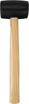Performance Tool 1129 8 oz. Black Rubber Mallet with Wood Handle