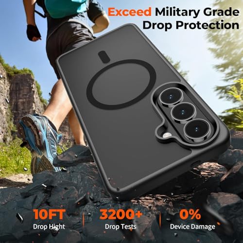 Image of MagPro case for Samsung Galaxy S26 5G| Magnetic Compatible Protective Cover with Strong Magnetic Shockproof Armor Scratch Resistant Polycarbonate Hard Back | Translucent Matte Black