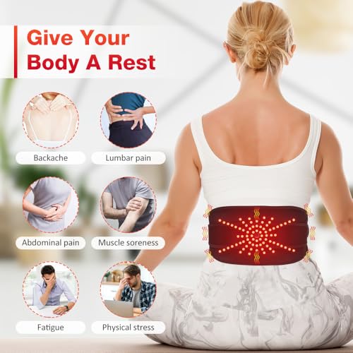 Image of NORTHERN BROTHERS Cordless Heating Pad for Back Pain Relief with Vibration, Heated Waist Belt Wrap for Lower Back & Period Cramps, 5000mAh, 3 Heat & 3 Vibration Modes, Adjustable up to 58 inch, Black