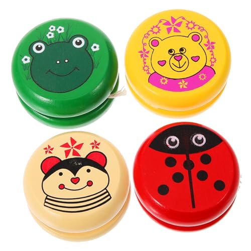 Yardwe 4pcs Wooden for Educational Cartoon Design Plaything for Wrist Strength Exercise Random Colors Random Color