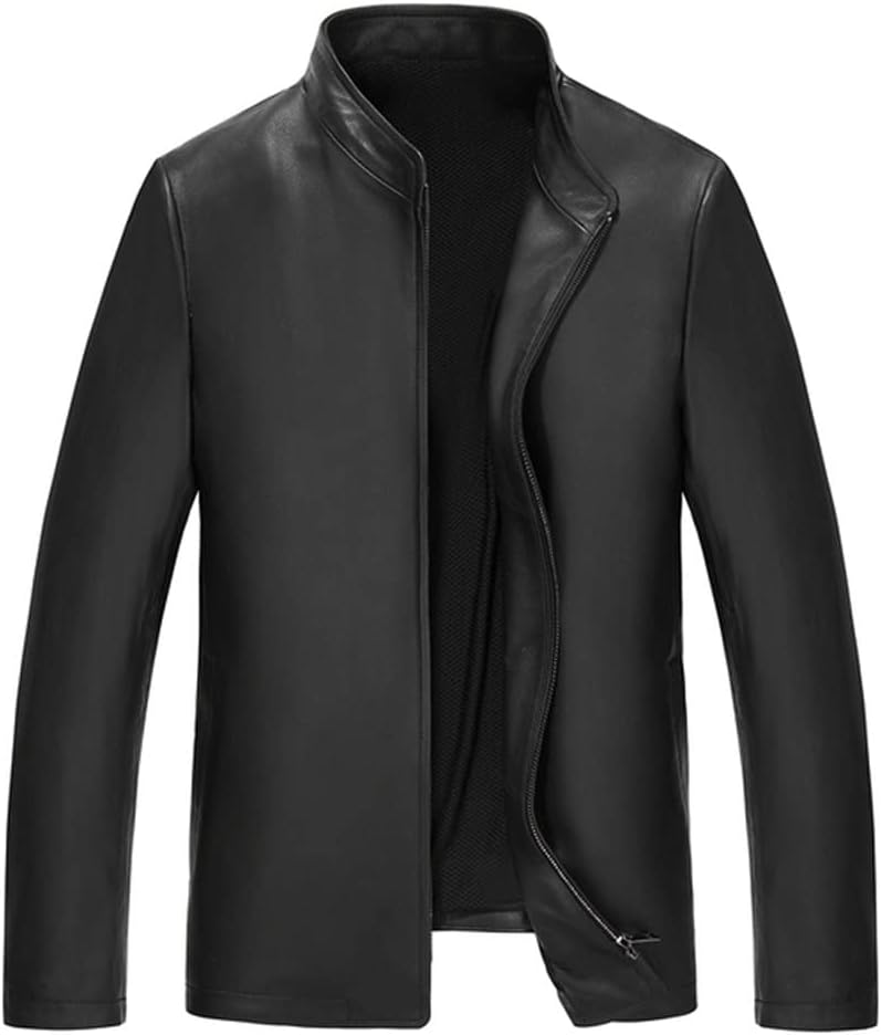 Winter Men's Leather Jacket Coat Warm
