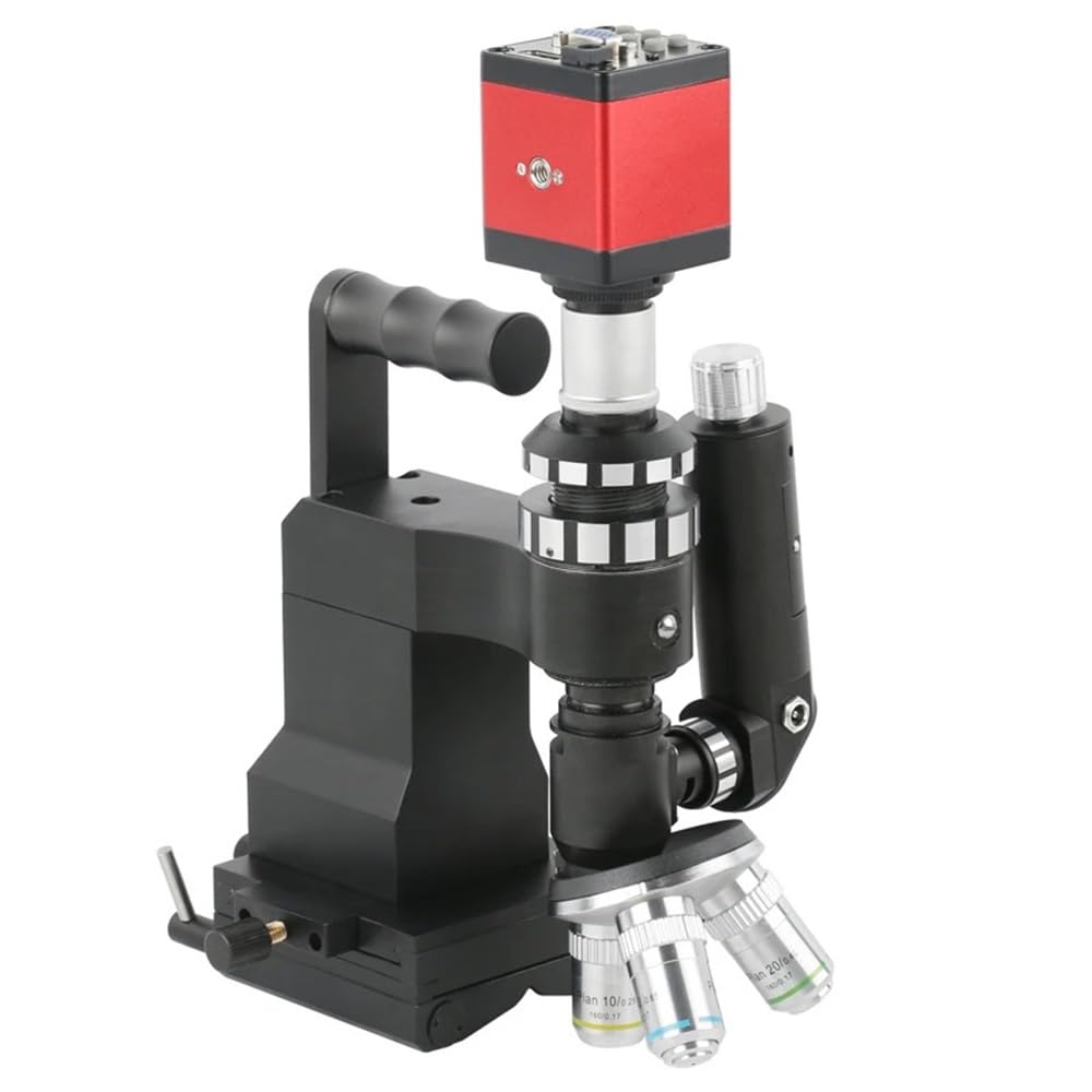 Microscope Handheld Portable Metallurgical Microscope 100X 200X 400X Polarizing Microscope for Metal Alloys Ceramics Surface Observation(14MP HDMI VGA)