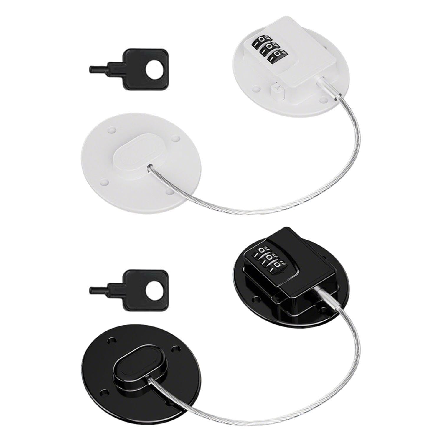 RNFKSU 2 Pieces Of Door And Window Password Locks, Multi-Function Child Safety Locks, Punch-Free And Anti-Pinch, Suitable For Refrigerators, Cabinets, And Wardrobes.