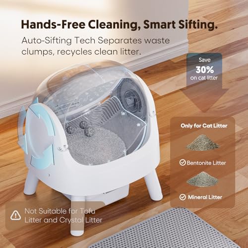 Self Cleaning Cat Litter Box, Automatic Litter Box for Multiple Cats, Integrated Safety Protection with Open-Top Design - Image 4