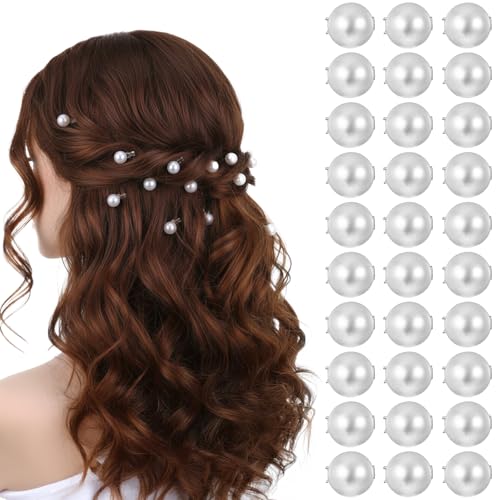 30 Piezas Pinzas Mini con Perlas para Cabello para Mujer, Accesorios Elegantes de Perlas Blancas, Clips y Broches Lindo para Novias y Uso Diario miniatura 1