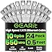 GearIT 24-Pack, Cat 6 Ethernet Cable Cat6 Snagless Patch 0.5 Feet - Snagless RJ45 Computer LAN Network Cord, White - Compatible with 24 48 Port Switch POE Rackmount 24port Gigabit