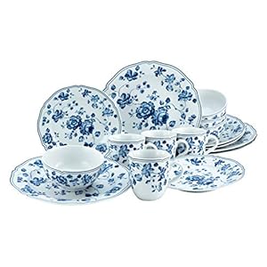 Creatable, 22543, Serie ROYAL BLUE FLOWER, serviesset, combiservies 16-delig, porselein