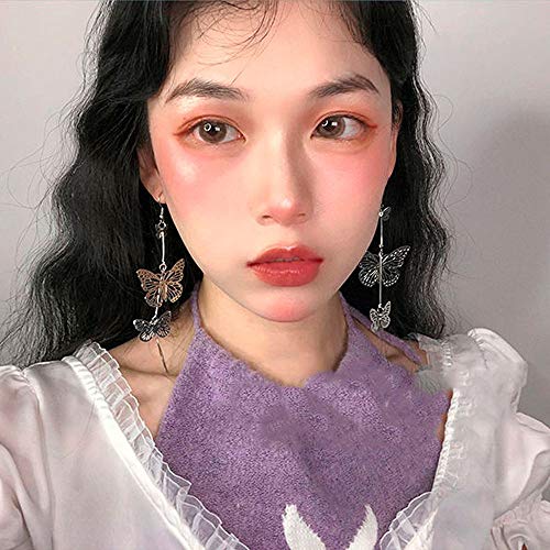 Fxmimior Fashion Women Earrings Vintage Silver Butterfly Long Bohemian Long Chain Drop Dangle Earrings Jewelry For Women And Girls #TOP2