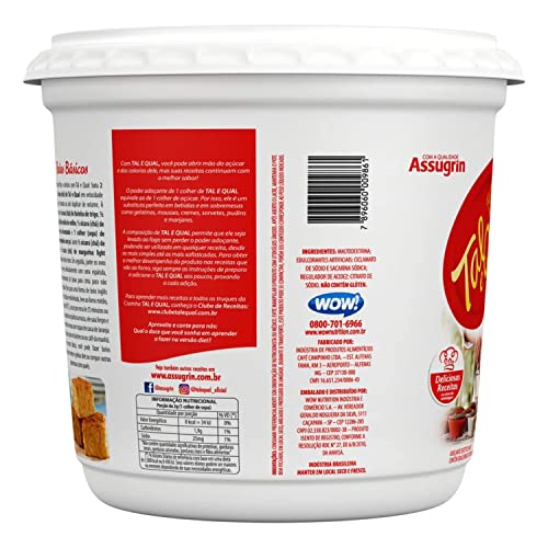 Adoçante em Pó Tal e Qual Culinário Diet Wow Nutrition Pote 500g
