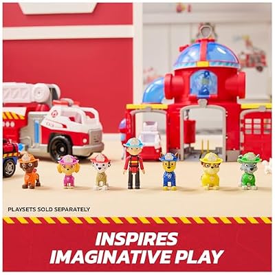 Paw Patrol Fire Rescue Team Pack with 7 Collectible Action Figures, Including Ryder & 6 Pups, Kids Toys for Boys & Girls Ages 3 and Up