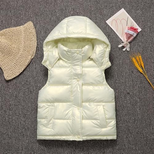 Kids Boys Girls Puffer Vest with Detachable Hooded Windproof Sleeveless Jacket Outwear with Pockets2