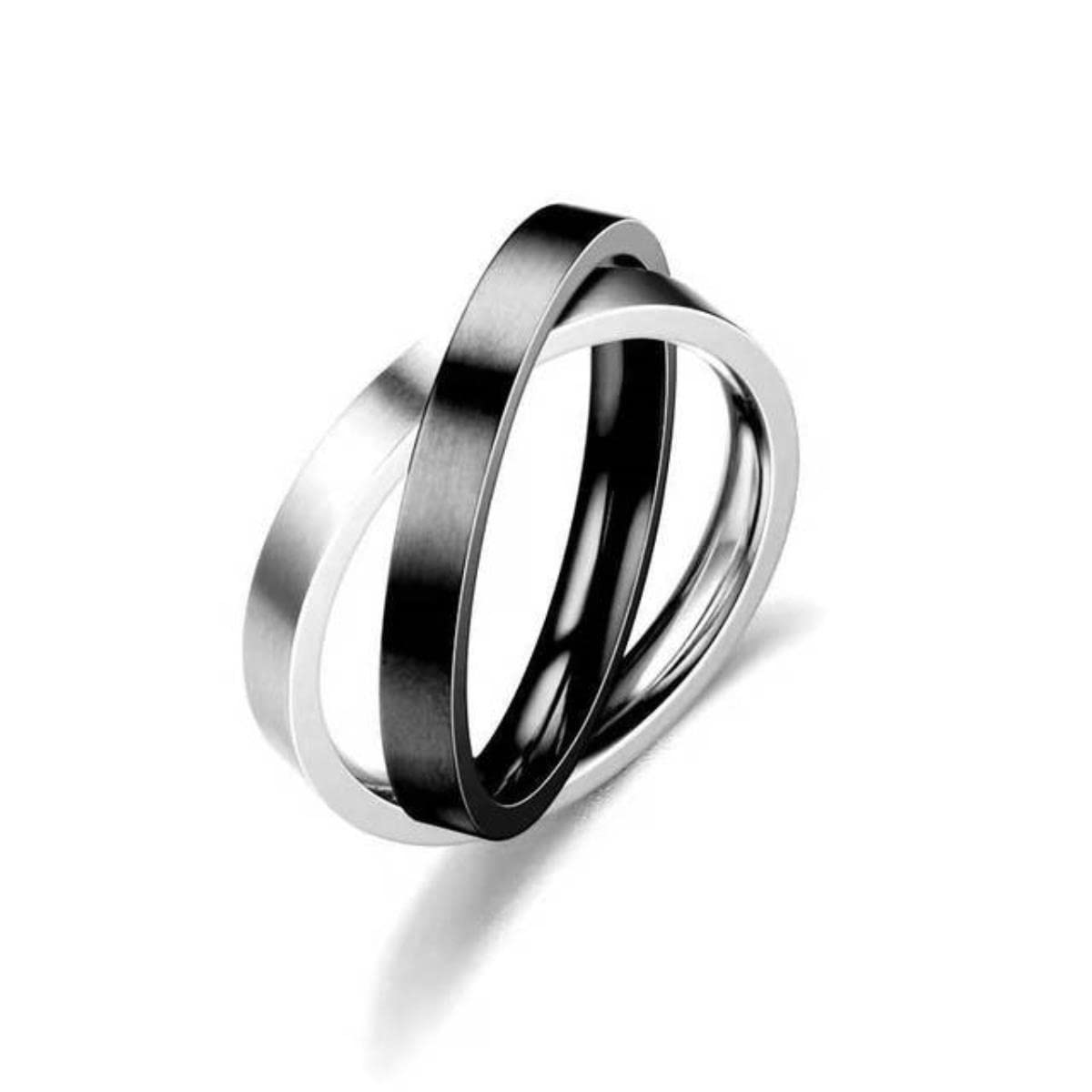 YAHOYA Anxiety Fidget Rings Titaniun Stainless Steel Spinning Spinner Ring For Men Women Double Color Classic Cross Lover Ring