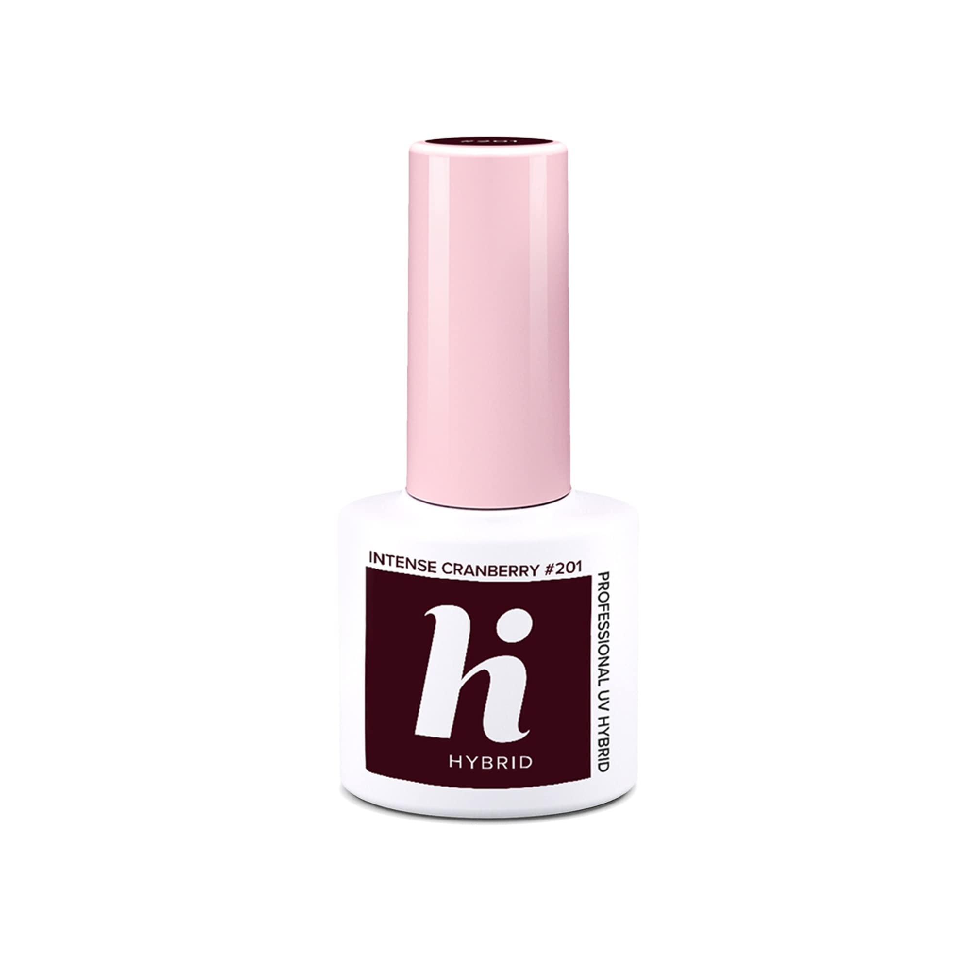 Hi Hybrid 201 Intense Cranberry Red UV Gel Nail Polish. Long Lasting Soak Off LED Colour Gel Varnish for Manicure & Pedicure. 5ml