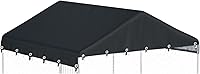 Ddeman 10x10 ft Outdoor Dog Kennel Cover - 600D Waterproof Oxford Cloth, UV Wind Rain Resistant Black Replacement (No Frame)