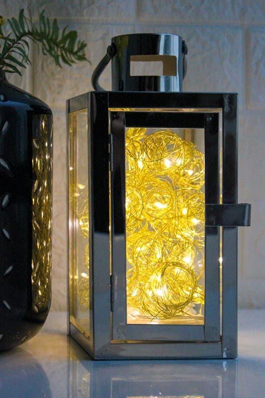 Buy Posh Pitara Stainless Steel Morden Chrome Lantern Candle Holders