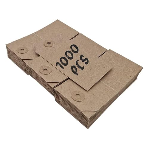 Image of Swift Unstrung Tags Brown Reinforced Card Clothing Parcel Label Gift Swing Tickets Kraft Price Labelling 120mm x 60mm (Pack of 1000)