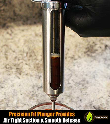 Cave Tools 2.3-Oz Stainless Steel Meat Tenderizer Injection Syringe Kit With 3 Precision Marinade Injectors - Bbq Grill And Smoker Accessories #TOP4