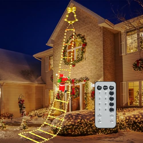 PATEMZON LED Weihnachtsmann Leiter Lichterkette, 3 Meter...