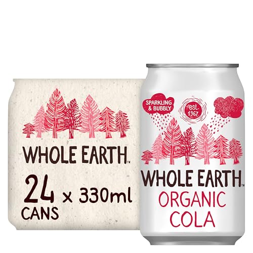 Whole Earth Organic Sparkling Cola Drink, 24x 330 ml, Flavoured Fizzy Soft Drink Made with Fruit Juice, 100% Natural Ingredients, No Added Refined Sugar, Vegetarian & Vegan, Multi Pack