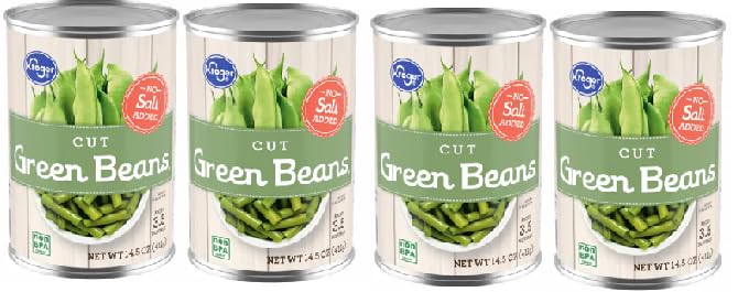 Canned Cut Green Beans No salt Added (4 Cans, 14.5 oz. Each)