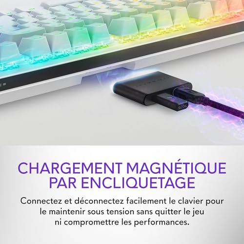 Alienware AW920K Clavier Gaming Sans Fil Trimode QWERTY Cherry MX touches PBT durables rétroéclairage AlienFX RVB 16 8 couleurs autonomie 110 h Lunar - vue 8