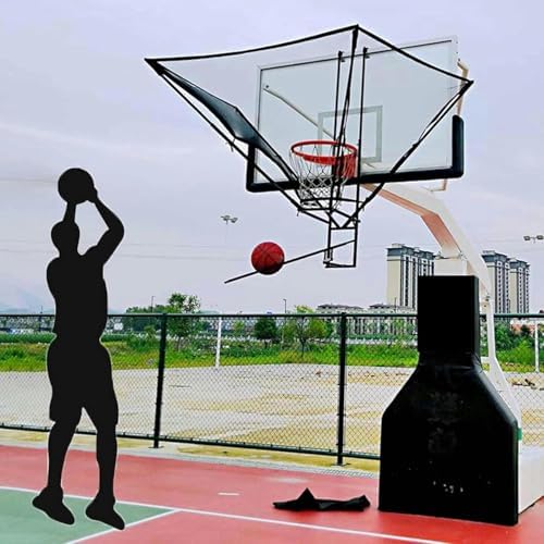 Basketball Return Attachment - Metal Rebounder Net System for Hoop Enhances Shot Training Efficiency