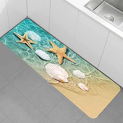 Miniatura 9 de LYFANS Alfombras de baño de espuma de esponja absorbente suave para baño y cocina (47 x 18 pulgadas), tapete de franela antideslizante brillante