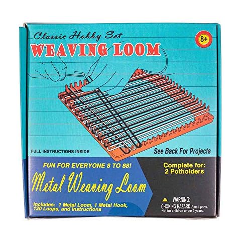 Retro Crafting Kit - Weaving Loom - Includes Materials to Make 2 Potholders - Family Fun Cover