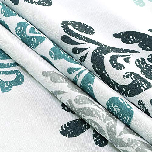 Yougai Shower Curtain For Bathroom With 12 Hooks, Polyester Fabric Machine Washable Waterproof Shower Curtains 72 X 72 Inch (Light Blue Damask) #TOP5