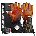 Antarctica Gear Heated Gloves for Men and Women, Winter Ski Gloves with 2 3200mAh Battery Packs, Rechargeable Heating Warm Gloves for Motorcycle for Hiking Camping Hunting