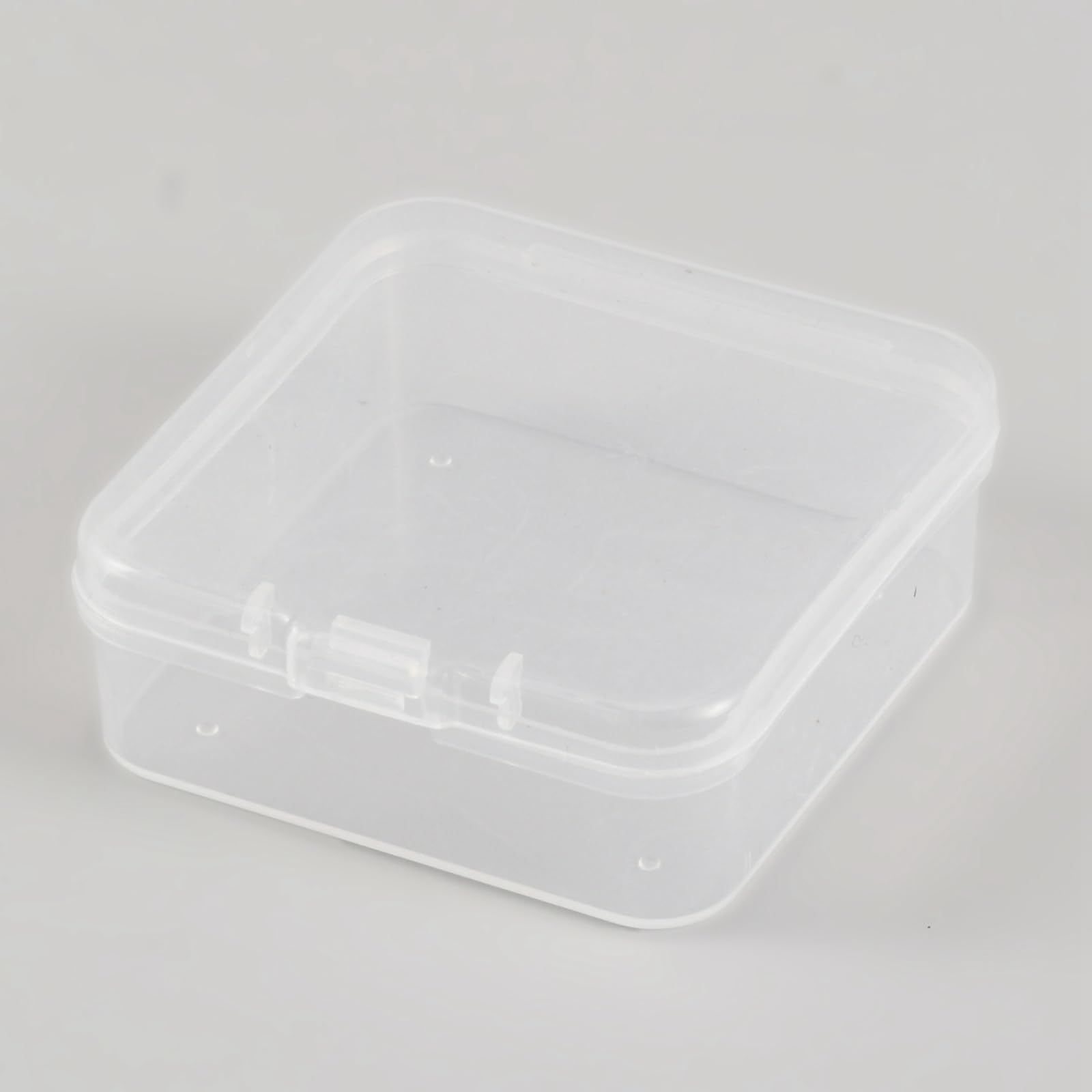 BENECREAT 150 Contenitori in Plastica Trasparente per Perline, 5.7x5.4x2cm Scatolette in Plastica con Coperchio Incernierato per Piccoli Oggetti, Lavori Fai Da Te, Gioielli, Ferramenta
