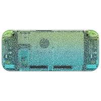 eXtremeRate Full Case für Nintendo Switch Joycon/Console, DIY-Ersatz Joy Con Shell/Tasten & Rückgehäuse & Kickstand, Custom Abdeckung Set für Nintendo Switch Konsole(Glitzer Clear Grün Blau) – Ansicht 6