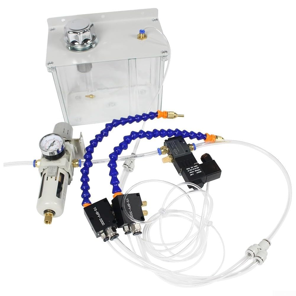 Sistema di raffreddamento e lubrificazione-spruzzo della fresatrice con doppio nebulizzatore YS-BPV-3000 e serbatoio in resina 3L, elettrovalvola, regolatore del filtro dell'aria, 220V